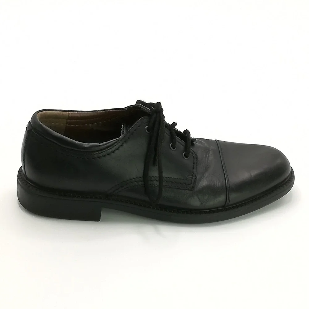 Dockers Shoes Mens Oxford Gordon Black Leather Lace Up Cap Toe Dress Shoes 8.5